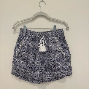 Briggs New York Navy & White Patterned Drawstring Shorts